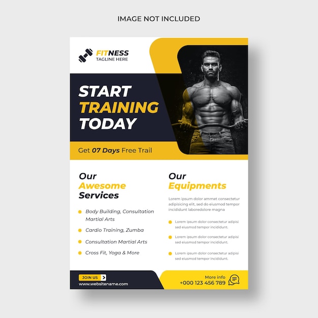 fitness workout flyer template