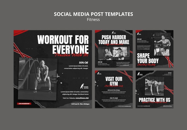 Fitness workout social media post