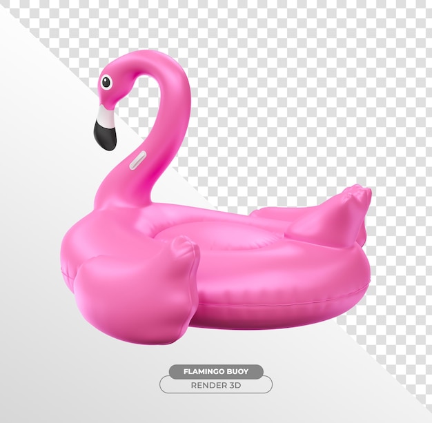 Free PSD flamingo pink inflatable 3d render with background transparent