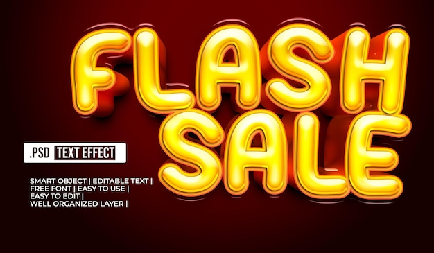 Free PSD flash sale text style effect