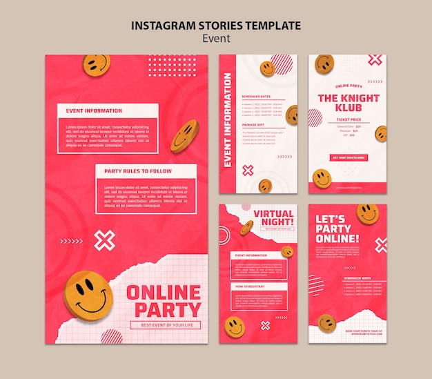 Flat design 2d and 3d mashup instagarm stories design