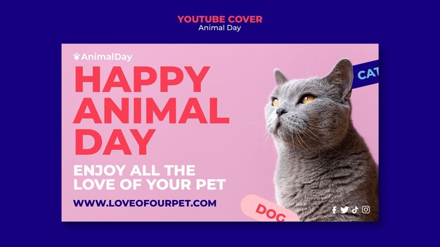 Flat design animal day template