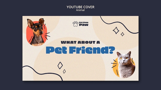 Free PSD flat design animal day template