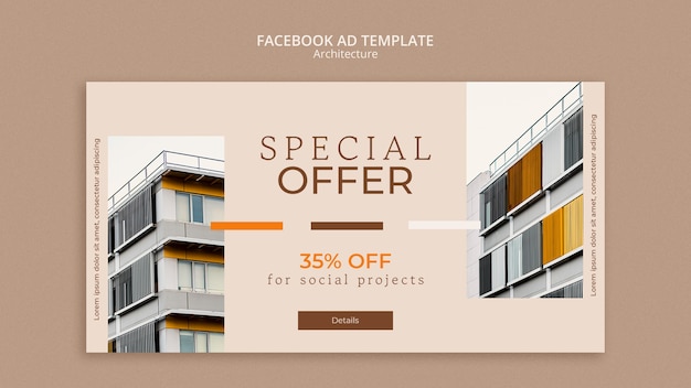 Flat design architecture design facebook ad