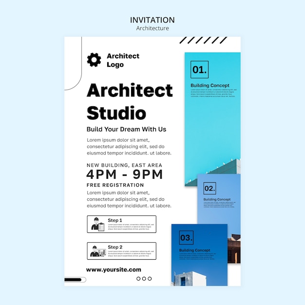 Free PSD flat design architecture template