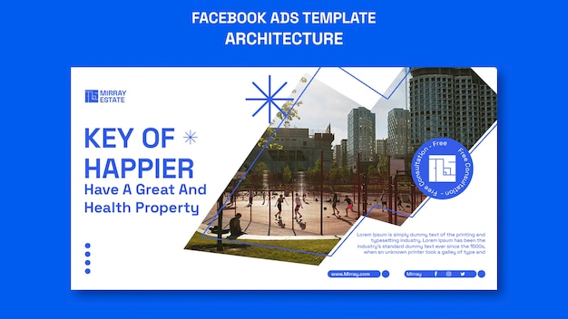 Free PSD flat design architecture  template