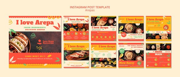 Flat design arepa design template