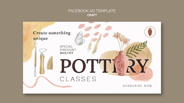 Free PSD flat design art and craft template