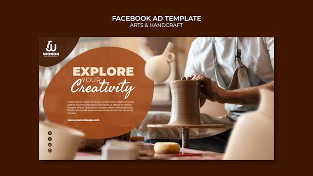 Free PSD flat design art and craft template