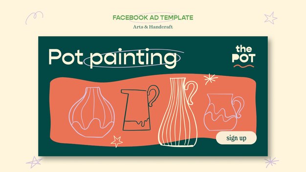 Free PSD flat design art and craft template