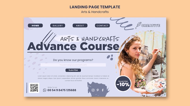 Free PSD flat design art and handcraft template