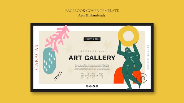 Free PSD flat design arts and handcraft facebook cover