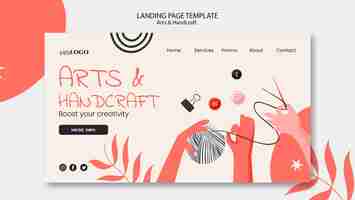 Free PSD flat design arts and handcraft template