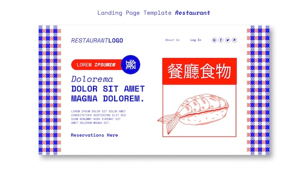 Flat design asian restaurant template