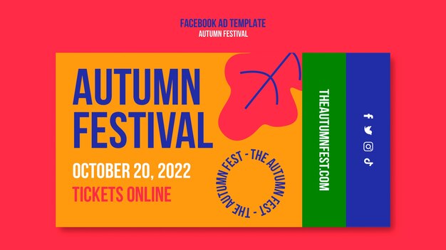 Flat design autumn festival template