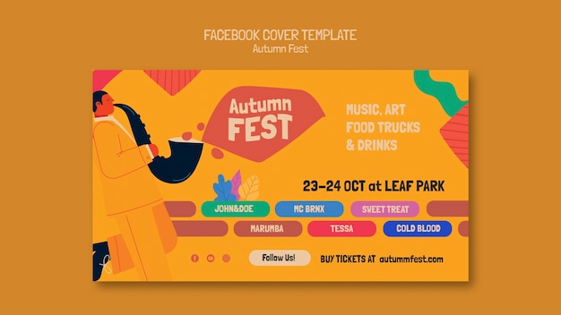 Flat design autumn season template