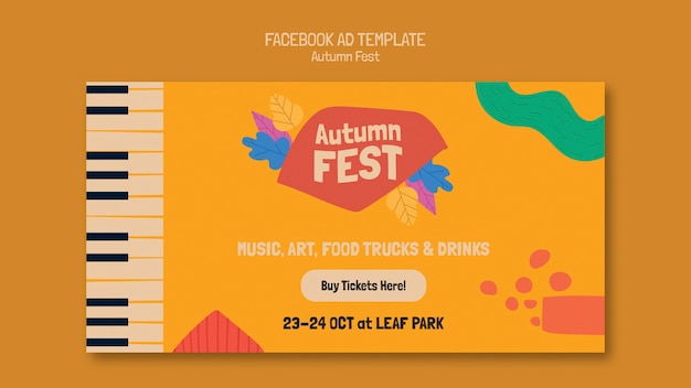 Flat design autumn season template