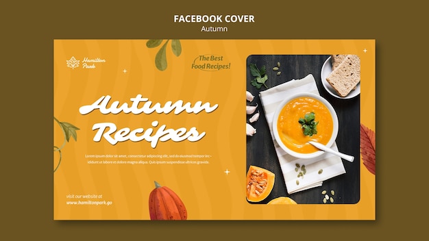 Free PSD flat design autumn template