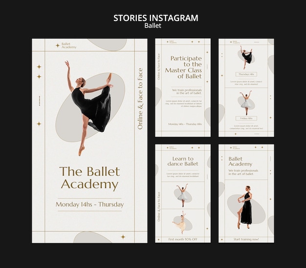 Free PSD flat design ballet design template