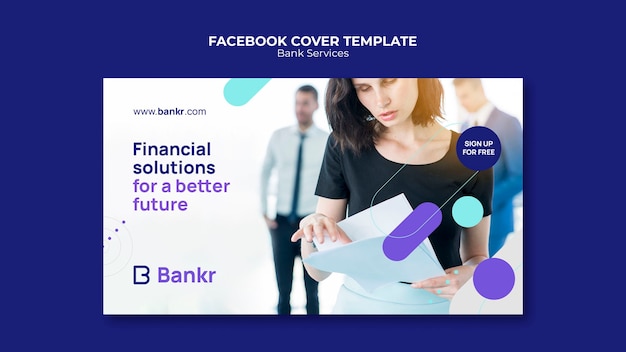 Flat design bank services facebook cover