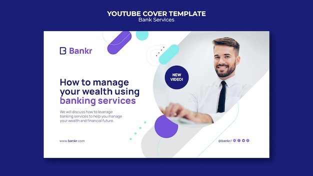 Flat design bank services youtube cover