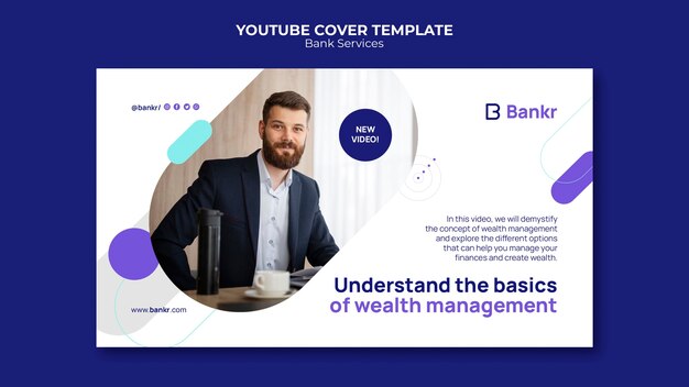 Flat design bank services youtube cover