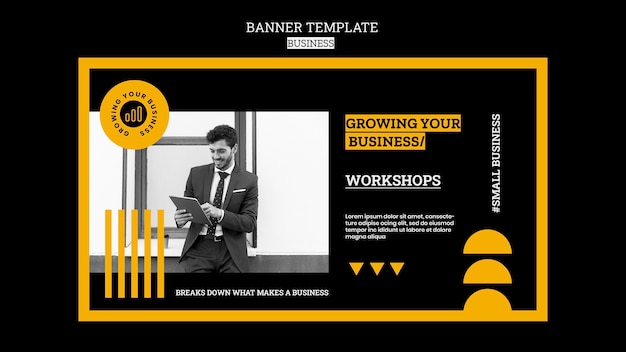 Flat design banner business template