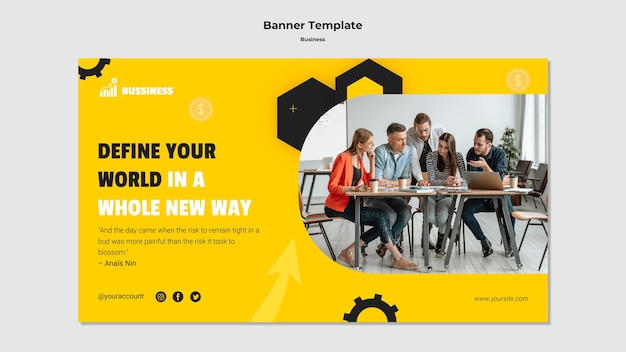 Flat design banner business template