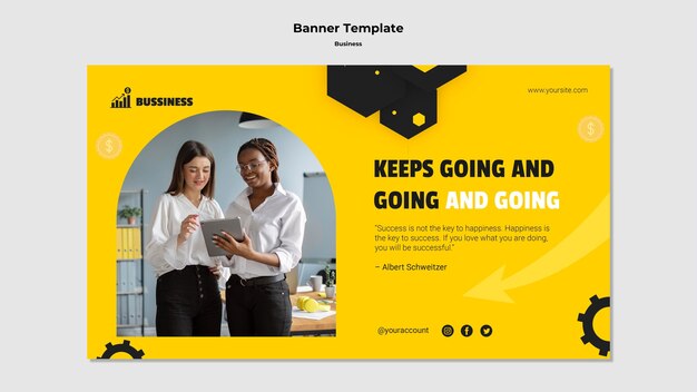 Flat design banner business template