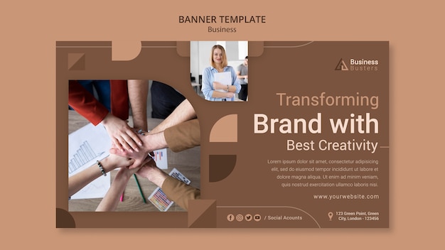 Flat design banner business template