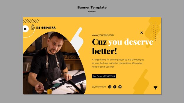 Flat design banner business template