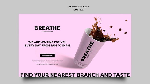 Flat design banner coffee template