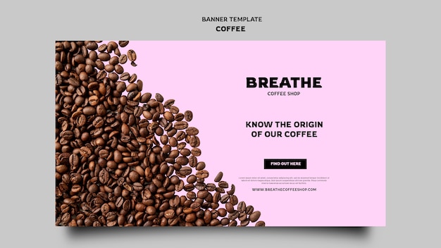 Flat design banner coffee template