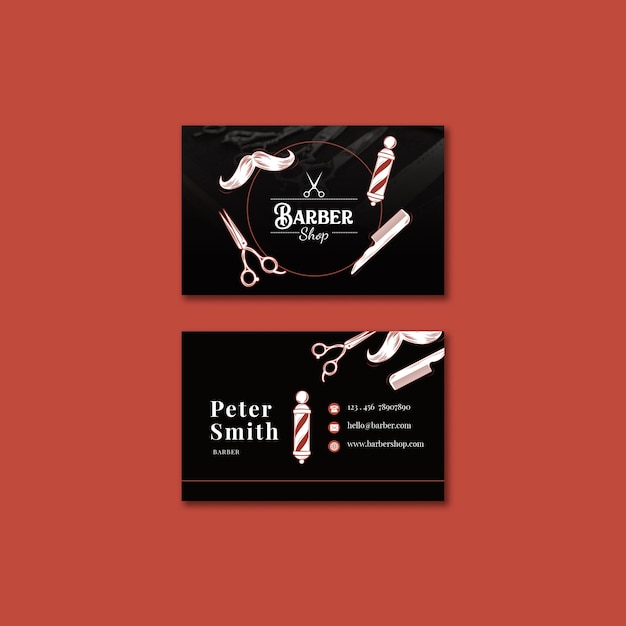 Free PSD flat design barbershop template