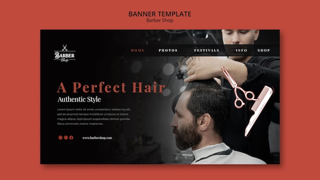 Flat design barbershop template