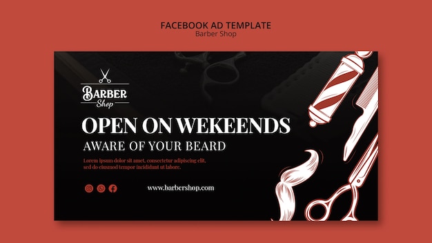 Flat design barbershop template