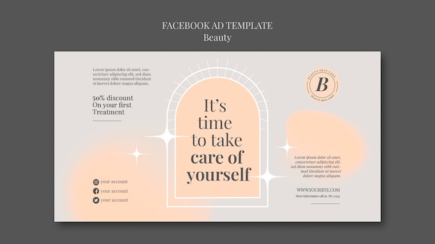 Free PSD flat design beauty facebook ad template