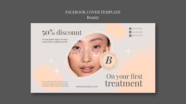 Flat design beauty facebook cover template