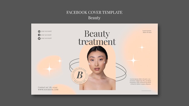 Flat design beauty facebook cover template