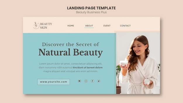 Flat design beauty landing page design template