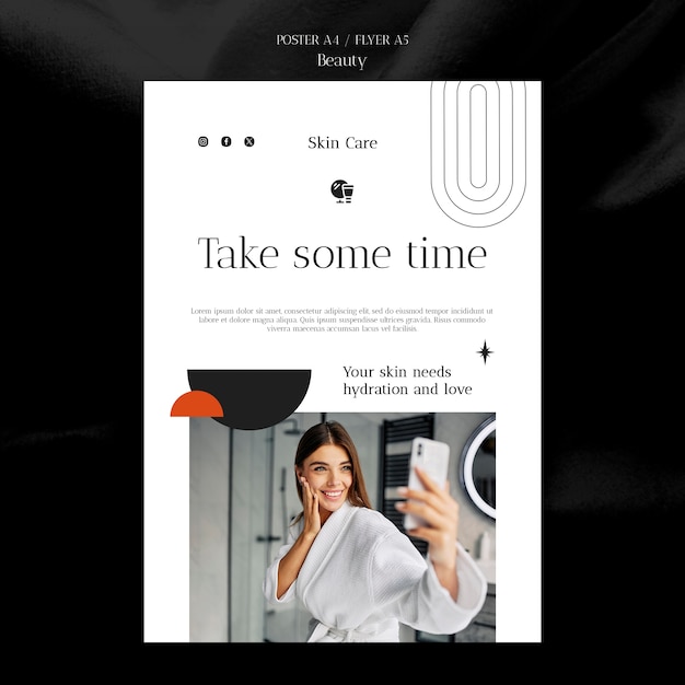 Free PSD flat design beauty poster template