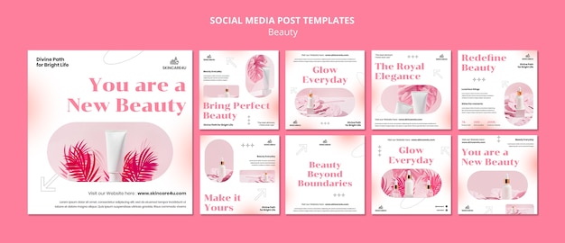 Free PSD flat design beauty template