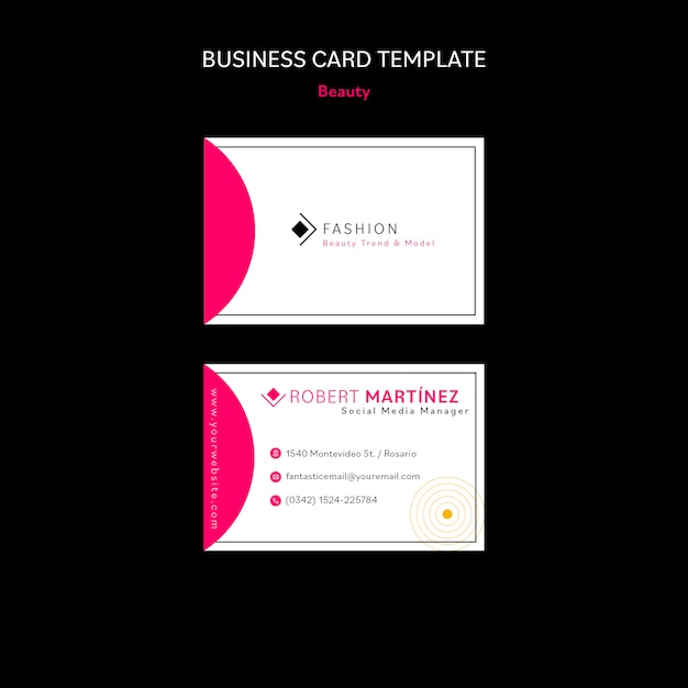 Flat design beauty treatment business card