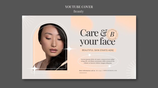 Flat design beauty youtube template