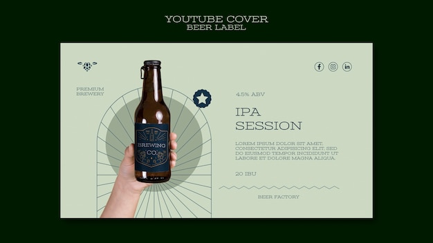 Flat design beer label youtube cover