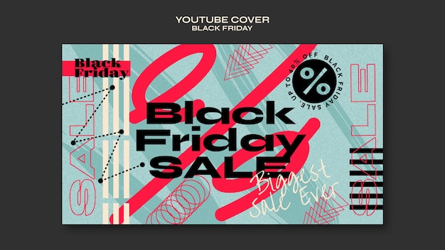 Flat design black friday sale youtube cover