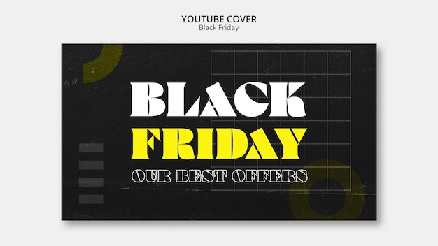 Free PSD flat design black friday template