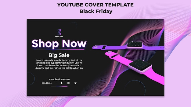 Flat design of black friday template