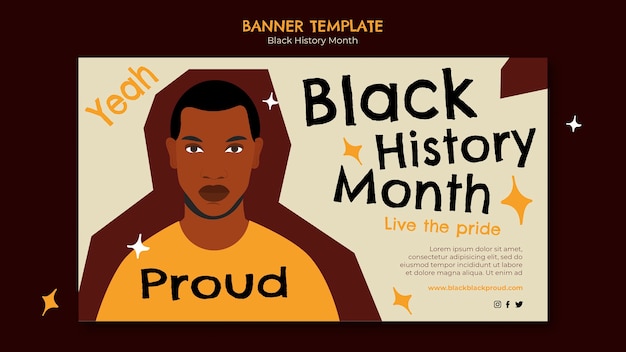 Free PSD flat design black history month template