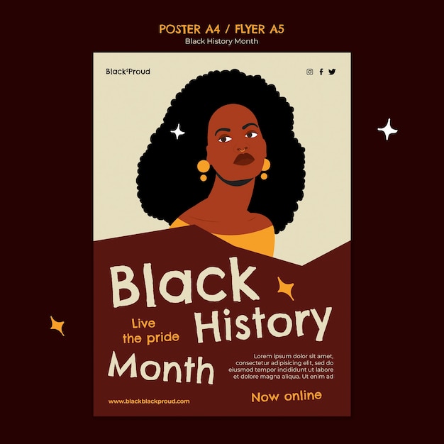 Flat design black history month template